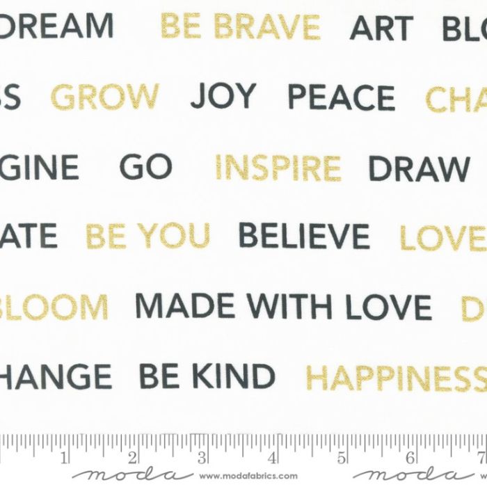 Moda Fabrics Gilded Kind Words Metallic Paper Gold