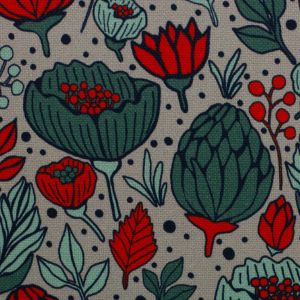 Swafing Canvas Garden Stories mit Zierartischocken grau