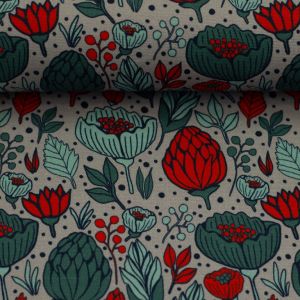 Swafing Canvas Garden Stories mit Zierartischocken grau