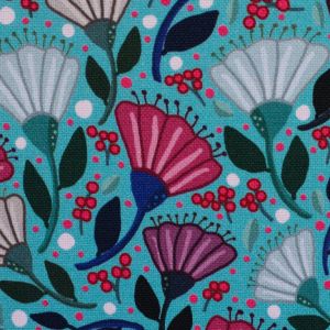 Swafing Canvas Garden Stories mit Blumen und Beeren Mint