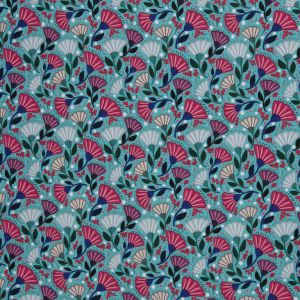Swafing Canvas Garden Stories mit Blumen und Beeren Mint