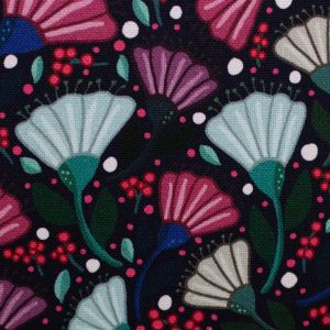 Swafing Canvas Garden Stories mit Blumen und Beeren Schwarz