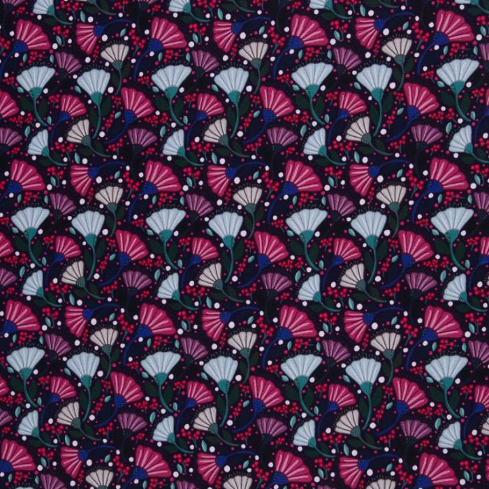 Swafing Canvas Garden Stories mit Blumen und Beeren Schwarz