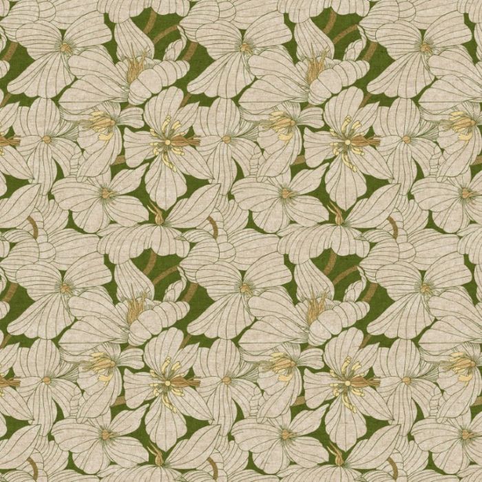 Figo Fabrics Canvas Grove Floral Green