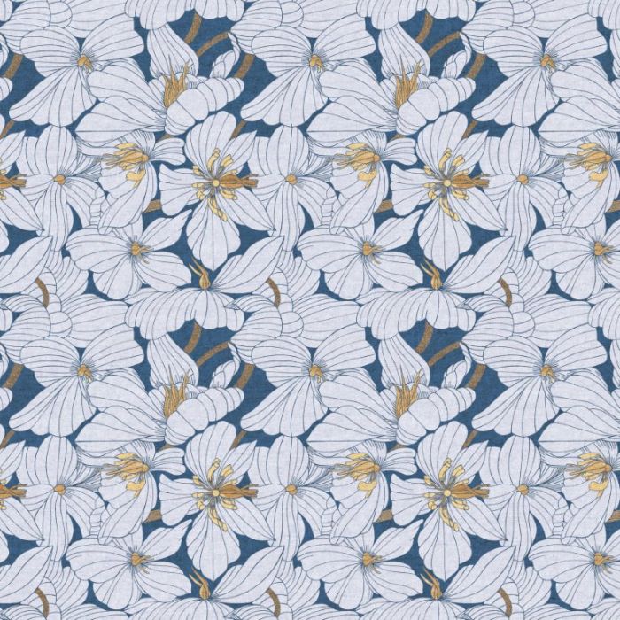 Figo Fabrics Canvas Grove Floral Blue