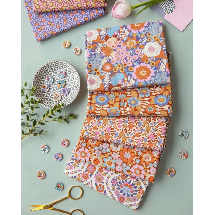 Tilda Fat Quarter Bundle Wallflower Caramel Thristle