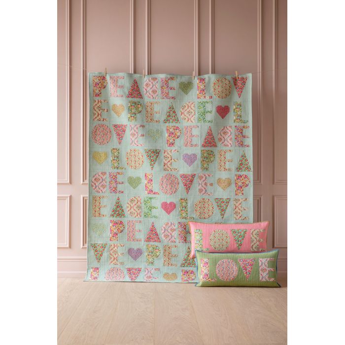 Tilda Quilt Kit Love and Peace Quilt Red Green