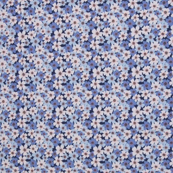 Swafing Webware Lilly dunkelblau mit Blüten