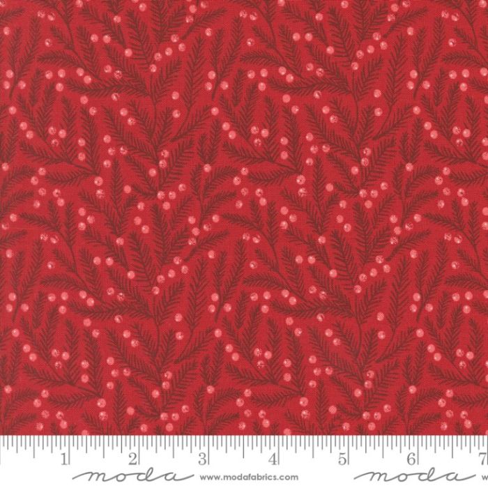 Moda Fabrics Berry and Pine Pine Needles Cranberry