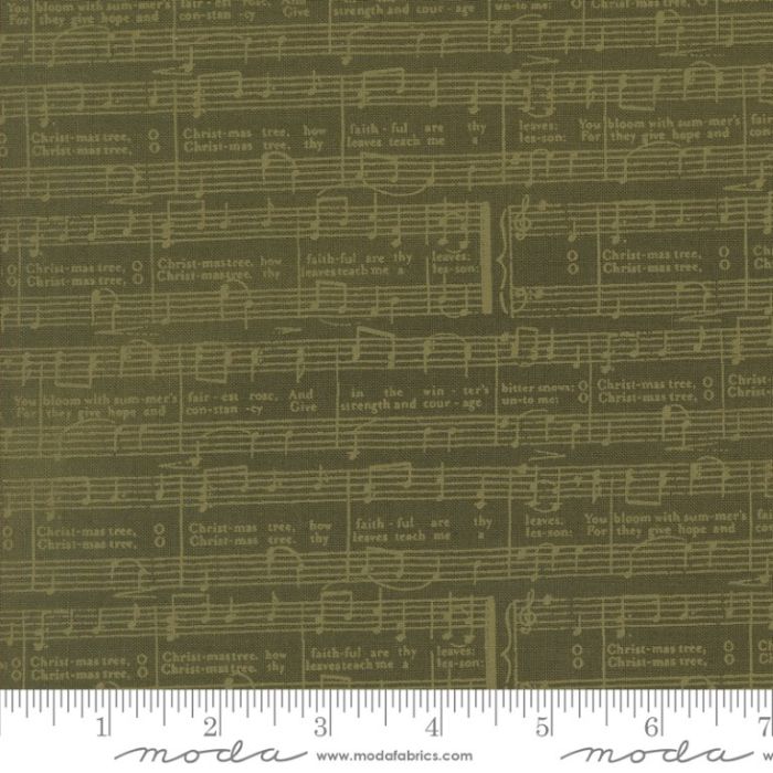 Moda Fabrics Berry and Pine Music Notes Wintergreen