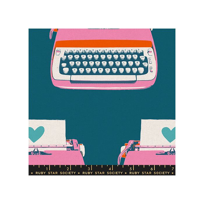 Ruby Star Society Best Day Ever Canvas Typewriters Teal