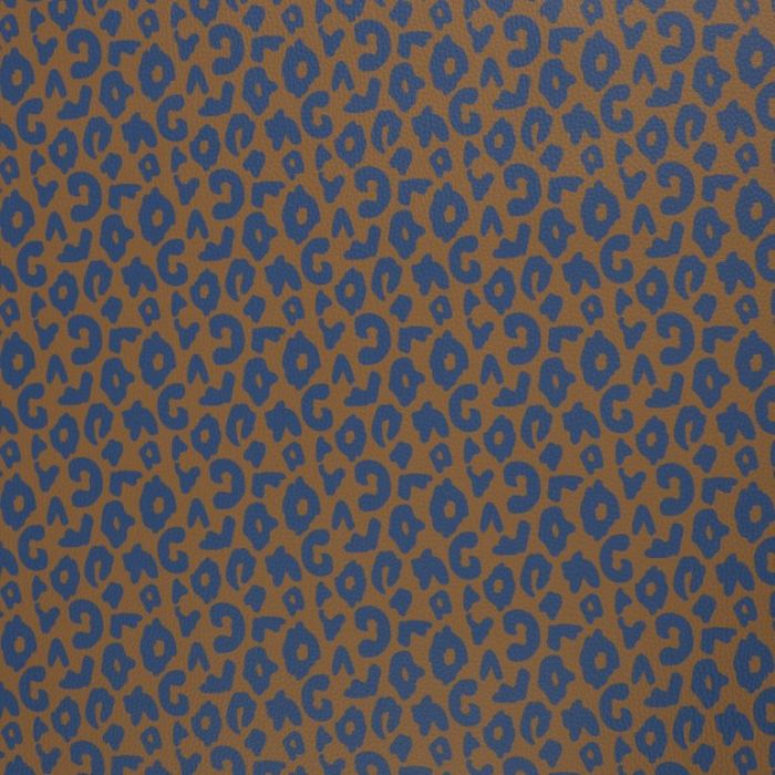 Leo Kunstleder Braun Blau Cherry Picking – Meterware für Taschen