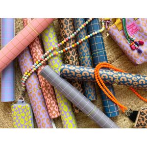 Swafing Kunstleder Cherry Picking Animal Print Braun Blau