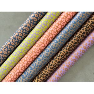 Kunstleder Meterware Leoprint Flieder Kiwigrün Swafing