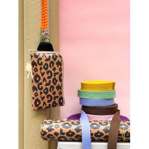 Veganes Leder Leopardenmuster Flieder Kiwigrün für Nähprojekte