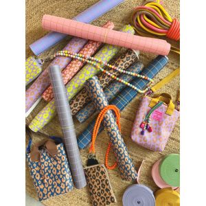 Kunstleder Meterware Karos kühle Farben Dunkelgrau Flieder