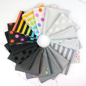 Tula Pink Graywork True Colors Disco Stripe Carbon