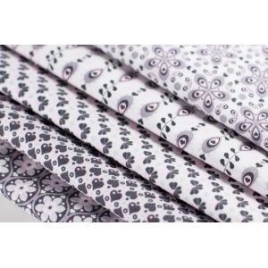 Swafing Stoff Julia Kleeblatt grau