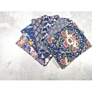 Tilda Fat Quarter Bundle Jubilee Farm Flowers Blue