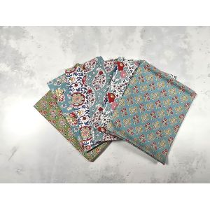 Tilda Fat Quarter Bundle Jubilee Farm Flowers Teal Green