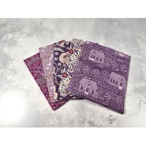 Tilda Fat Quarter Bundle Hometown Neighbourhood Plum Grape