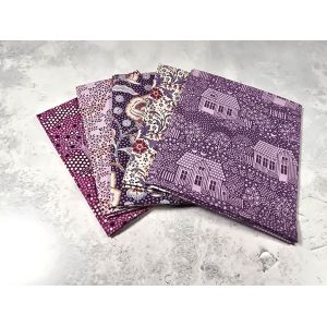 Tilda Fat Quarter Bundle Hometown Neighbourhood Plum Grape