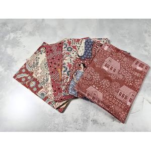 Tilda Fat Quarter Bundle Hometown Neighbourhood Rust