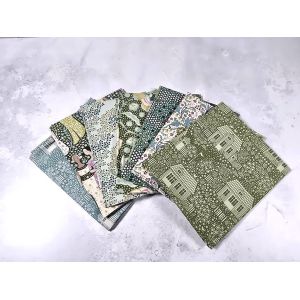 Tilda Fat Quarter Bundle Hometown Neighbourhood Green Teal