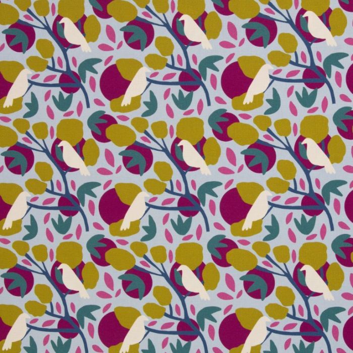 Swafing Canvas Birds and Trees Hellblau by Emjo Design