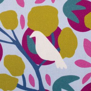 Swafing Canvas Birds and Trees Hellblau by Emjo Design