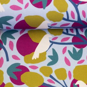 Swafing Canvas Birds and Trees Hellblau by Emjo Design