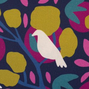 Swafing Canvas Birds and Trees Dunkelblau by Emjo Design