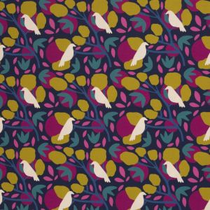 Swafing Canvas Birds and Trees Dunkelblau by Emjo Design