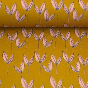 Swafing Canvas Dancing Leaves Senf by Emjo Design