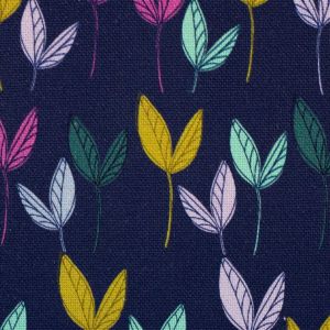 Swafing Canvas Dancing Leaves Dunkelblau by Emjo Design