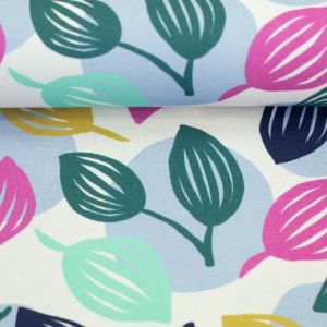Swafing Canvas Dots and Leaves Naturweiß Bunt by Emjo Design