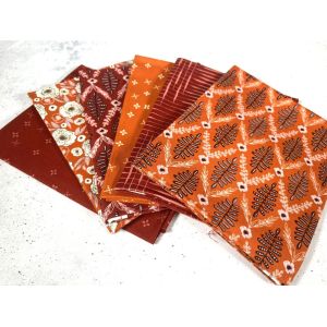 Moda Fabrics Fat Quarter Bundle Slow Stroll Cinnamon Pumpkin