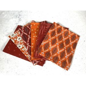 Moda Fabrics Fat Quarter Bundle Slow Stroll Cinnamon Pumpkin