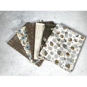 Moda Fabrics Fat Quarter Bundle Slow Stroll Walnut Natural