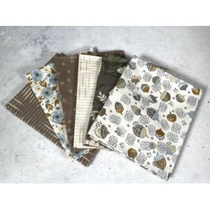 Moda Fabrics Fat Quarter Bundle Slow Stroll Walnut Natural