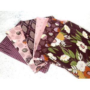 Moda Fabrics Fat Quarter Bundle Slow Stroll Plum Petal