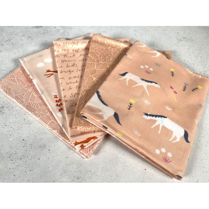 Moda Fabrics Fat Quarter Bundle Meander Blush Peach