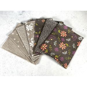 Moda Fabrics Fat Quarter Bundle Seashore Drive Pebble Charcoal