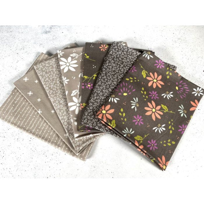 Moda Fabrics Fat Quarter Bundle Seashore Drive Pebble Charcoal