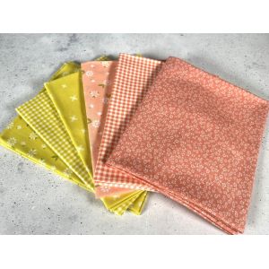 Moda Fabrics Fat Quarter Bundle Seashore Drive Citrine Cantaloupe