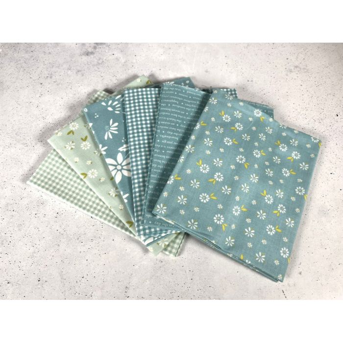 Moda Fabrics Fat Quarter Bundle Seashore Drive Sky Teal