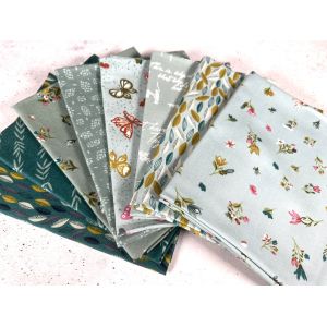 Moda Fabrics Fat Quarter Bundle Songbook A New Page Dark Teal Mist