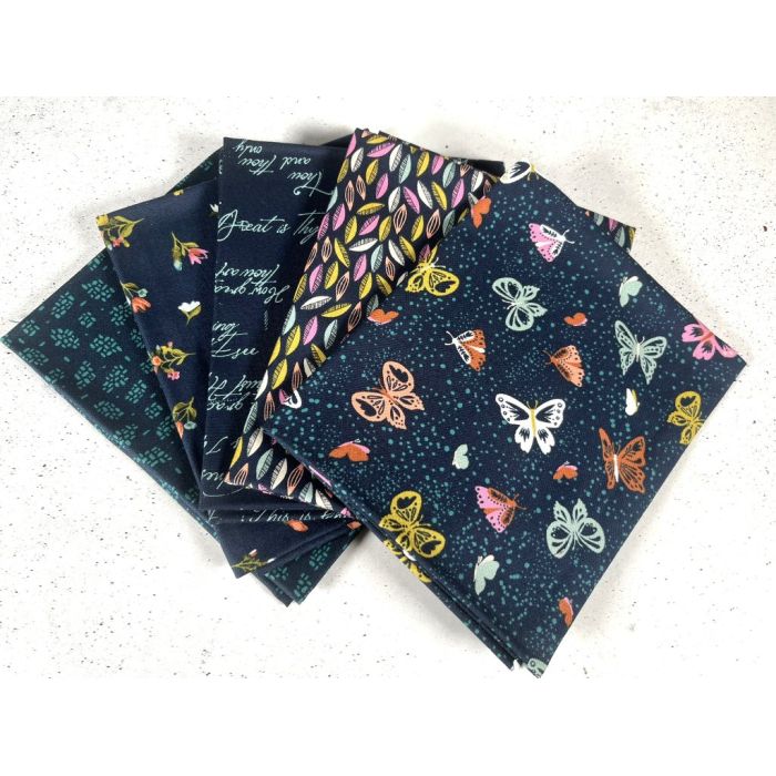 Moda Fabrics Fat Quarter Bundle Songbook A New Page Navy