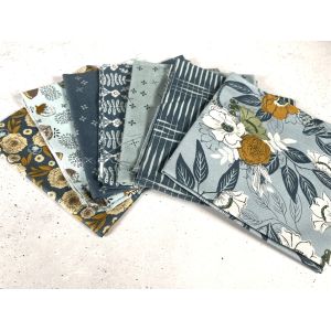 Moda Fabrics Fat Eight Bundle Slow Stroll Blue