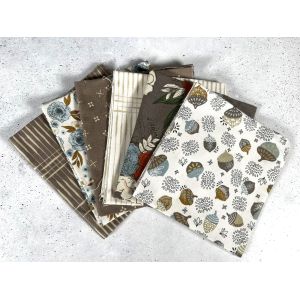 Moda Fabrics Fat Eight Bundle Slow Stroll Walnut Natural